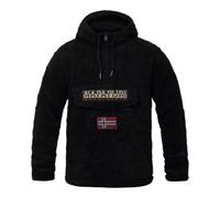 Napapijri - Sudadera Negra con Media Cremallera y Bandera Noruega - Sweatshirts & Hoodies - Hombre - Negro - L -