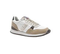 Napapijri Zapatillas deportivas para hombre, con cordones, combinación sintética, elegantes, con logotipo, color blanco/beige/marrón