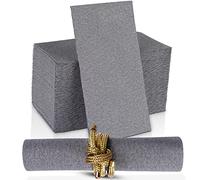 Naperee - Paquete de 200 servilletas de papel desechables de alta calidad, fabricadas en Estados Unidos, suave color negro, tacto de lino, perfectas para bodas, fiestas, cocina y baño, color gris