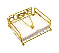Napkin Holder - With Weighted Arm Metal Modern, Black Gold Paper Napkin Tray | For Home Kitchen Countertop Bedroom Dining Living Room Office Farmhouse Indoor Outdoor Table Dispenser Storage