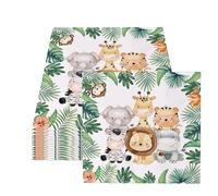 Napkins for Children's Birthday Party, Jungle Party Motif Animals, Jungle Birthday Decoration, 33 x 33 cm, Wild 1st Birthday Decoration, Forest Animals, Birthday Napkins (vigor)