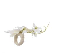 Napkins Rings Set of 6, Rustic Jute Napkin Rings with Silk Peony Flowers - Farmhouse Table Decor for Weddings & Holidays(Orange)