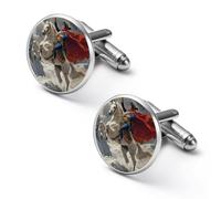 Napoleon Crossing The Alps - Gemelos de moda para hombre, diseño clásico de camisas y gemelos para bodas y negocios, 2.0cm, Metal, No es una piedra preciosa