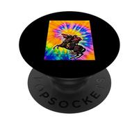 Napoleón icónico cruzando los Alpes con Fondo Tie Dye PopSockets PopGrip Adhesivo