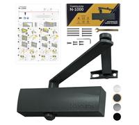 NAPOLEON N-1000 Cierrapuertas Automático Robusto - Normas EN1154/EN1634 - Comercial & Residencial - Puertas de 20Kg a 60Kg Tamaño 3 - Instalación Fácil y Rápida (Antracita RAL 7016)