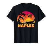 Nápoles Florida Alligator Sunset Retro Viajes Camiseta