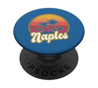 Nápoles Florida Playa Retro Atardecer PopSockets PopGrip Adhesivo
