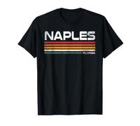 Nápoles Florida Retro Rayas Vintage Coastal City Design Camiseta