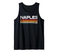 Nápoles Florida Retro Rayas Vintage Coastal City Design Camiseta sin Mangas