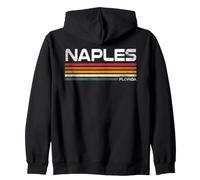 Nápoles Florida Retro Rayas Vintage Coastal City Design Sudadera con Capucha
