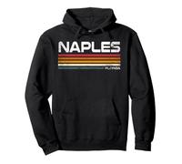 Nápoles Florida Retro Rayas Vintage Coastal City Design Sudadera con Capucha
