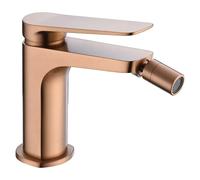 Grifo monomando sobre repisa para bidé hecho de latón con acabado oro rosa cepillado Napoles de Imex - Rosado / Sin válvula click-clack