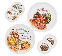 Napoli & Marguerita - Platos de pizza de porcelana (6 unidades, 30,5 cm)