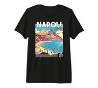 Napoli Nápoles Italia Retro Viajes Arte Mediterráneo Playa Camiseta Premium