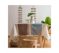 Nappe Exterieur Rectangulaire Anti Tache Nappe Lavable Tissu Nappe Table a Manger Nappe Cuisine Nappe Picnic Nappe Design Pompon Dcoration De Table(Ra