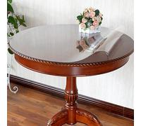 Nappe Ronde en PVC, 120 cm, épaisseur 2 mm, Transparente, pour Table d'intérieur et d'extérieur