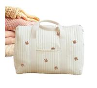 Nappy Change Bag - 280g Cotton Tote Diaper Bag | 48x28x24cm Embroidered Large Weekender Tote with generously padded and wide shoulder straps | Hospital Bags For Outdoor Park Shopping Trip Travel Gym