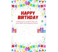 NAPUPRO Happy Birthday Memories A Keepsake Book Notebook , Diary, Journal | 6 X 9 inches, 120 Pages | Black and White Interior with white paper