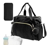 Naqqios Bolsa De Pañales - Bolsa De Pañales De Viaje | Bolsos De Hospital Para Gran Capacidad con Caja De Chupet, Sacgs Hospitales Multifunción para, Suministros Para Niños Portátiles, Negro, Se