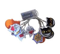 Naqqios Decoración de luces de cuerda de Halloween - Luces de cuerda de Halloween, luz de Halloween al aire libre segura | Luces LED decorativas para Hallo