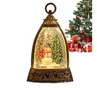 Naqqios Globoss - Farol con globo de nieve de invierno con luz nocturna musical alimentada a pilas de 8,5 x 5 x 14 cm, Navidad con globos de nieve con ABS + resina de alta calidad | Farol con