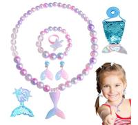 Naqqios Joyas De - Pendientes Con Cuentas Princesa Niñas Pulseras Kit Collar, 7 Piezas De Joyería Aplicación Para Pulseras | Extensibles Para Excelentes Ideas De Regalo, Se référer au