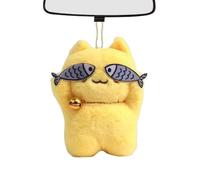 Naqqios Llavero de peluche gato tímido, gato tímido, lindo gato travieso, colgante de peluche de moda, llavero con colgante para coche muñeca, regalo para parejas adorable peluche, amarillo, Fare