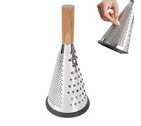 Naqqios Rallador de queso con mango - Rallador de queso portátil de silicona | Rallador profesional de acero inoxidable, rallador antideslizante para parmesano, verduras,