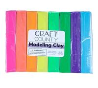 Nara - Arcilla de modelado, 1 libra (ocho barras de colores surtidos), uso para arcilla, modelos y Stop Motion (neón)