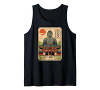 Nara Deer Japón Retro Todaiji Templo japonés Kanji Souvenir Camiseta sin Mangas