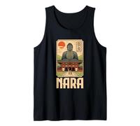 Nara Deer Japón Retro Todaiji Templo japonés Kanji Souvenir Camiseta sin Mangas