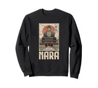 Nara Deer Japón Retro Todaiji Templo japonés Kanji Souvenir Sudadera