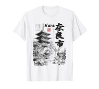 Nara Japón Ciervo Sika Nihon Nippon Gráfico Japonés Camiseta