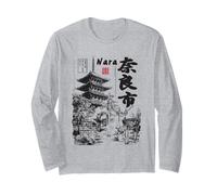 Nara Japón Ciervo Sika Nihon Nippon Gráfico Japonés Manga Larga