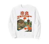 Nara Japón Templo Ciervo Vintage Travel Graphic Sudadera
