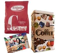 NARAMAKI - Box Metallico 16x9cm + Kit Zucchero Bustine 1Kg - Kit Pausa caffè - Accessori Ufficio (ERIDANIA)
