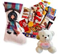 NARAMAKI® Media Epifanía 27CM con Surtido Kinder + Monedas de Chocolate + Ciocorì + Sandía Chicle + Caramelos + Mini Mars- Bounty - Snickers + Mini Smarties 8 (BURDEOS/VERDE)