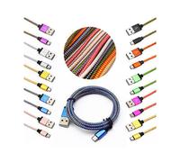 (Naranja-0.2) Cable de nailon trenzado de 6 pies/10 pies Cargador USB Datos para iPhone 6s 5S/5C Pad 4 #