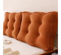 Naranja,79inch/King,Almohada De Cabecera Respaldo Grande Soporte De Algodón De Color Sólido De Dormitorio Cojín De Cuña Tapizado Refuerzo Completo con Funda Extraíble