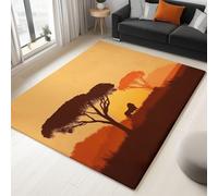 Naranja Alfombra Antideslizante Sabana Africana Acacia León 160 x 230 cm Alfombra Muy Suave, para Salón, Cocina, Entrada, Comedor, Dormitorio, Lavable a Máquina
