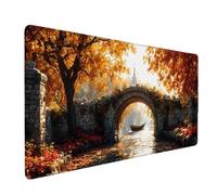 Naranja Alfombrilla Ratón XXL 800 x 400 mm Puente Alfombrilla Escritorio con Bordes cosidos Mouse Pad Impermeable, Antideslizante Protector Escritorio Accesorios Gaming, para PC, Oficina, Juegos w5648