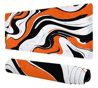 Naranja Alfombrilla Ratón XXL 900x500x3mm, Alfombrilla Ratón Abstracto Patrón Diseño con Impermeable Antideslizante Mouse Pad, Bordes Reforzados Protector Escritorio para Oficina, Regalos J1-612