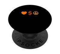 Naranja Amor, Riqueza, Paz Naranja Gráfico PopSockets PopGrip Adhesivo