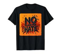 Naranja Anti Bullying No Place For Odio Declaración Camiseta, Hombre, Negro, XL
