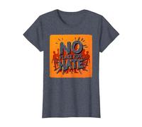 Naranja Anti Bullying No Place For Odio Declaración Camiseta, Mujer, Azul Jaspeado, XL
