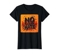 Naranja Anti Bullying No Place For Odio Declaración Camiseta, Mujer, Negro, L