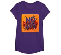 Naranja Anti Bullying No Place For Odio Declaración Camiseta, Niñas, Morado, M