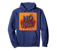 Naranja Anti Bullying No Place For Odio Declaración Sudadera con Capucha, Unisex para Adultos, Azul Marino, XXL