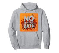 Naranja Anti Bullying No Place For Odio Declaración Sudadera con Capucha, Unisex para Adultos, Gris Jaspeado, XXL