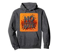 Naranja Anti Bullying No Place For Odio Declaración Sudadera con Capucha, Unisex para Adultos, Jaspeado Oscuro, XXL